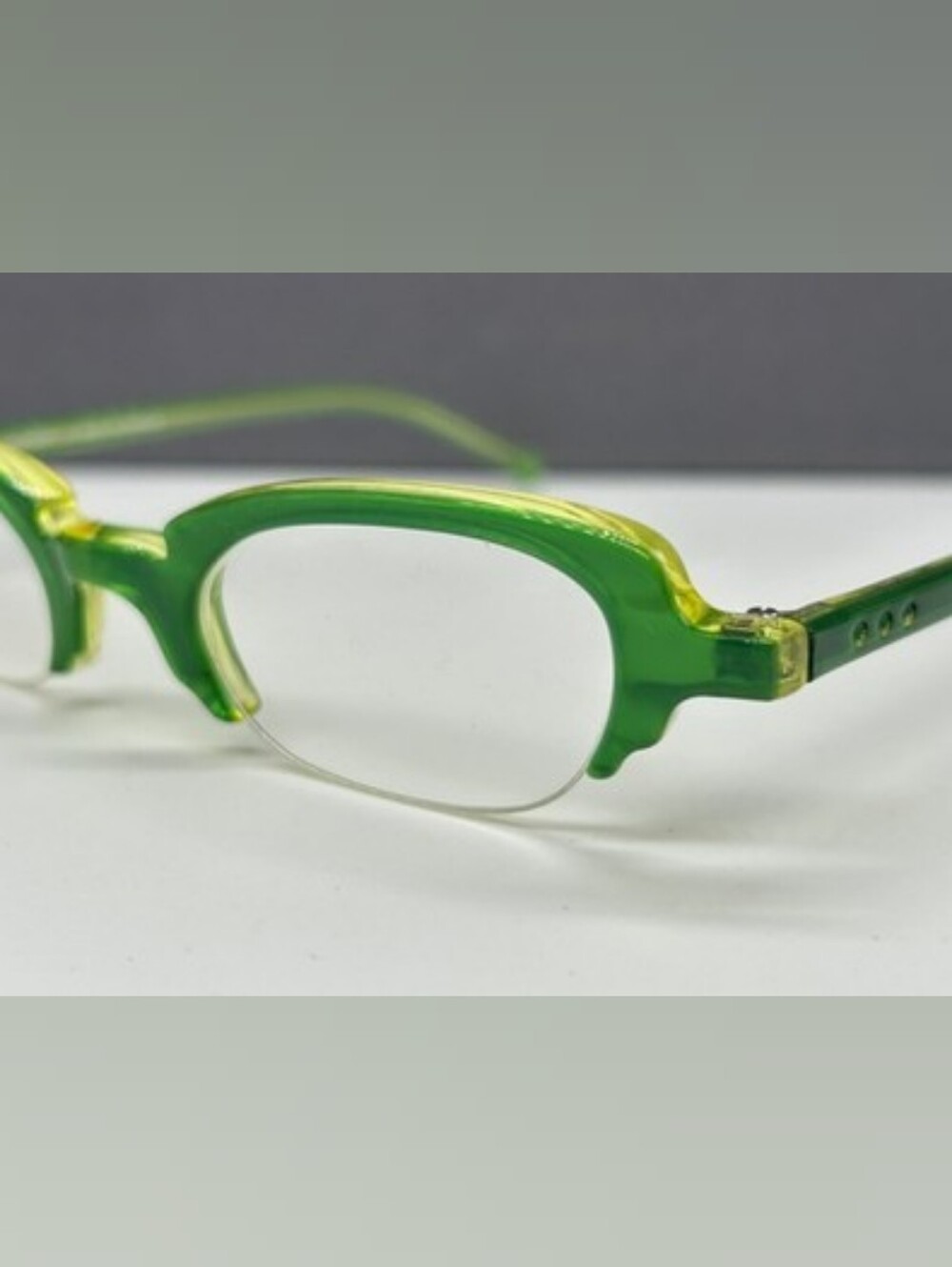 Anne Et Valentin Lime Green Half Rim Minouche Frame